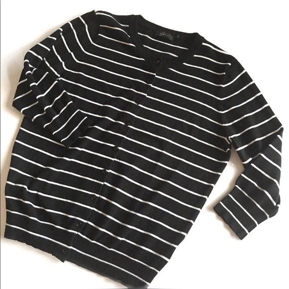 Sweaters - € Striped 3/4 Sleeve Career Cardigan /crdi